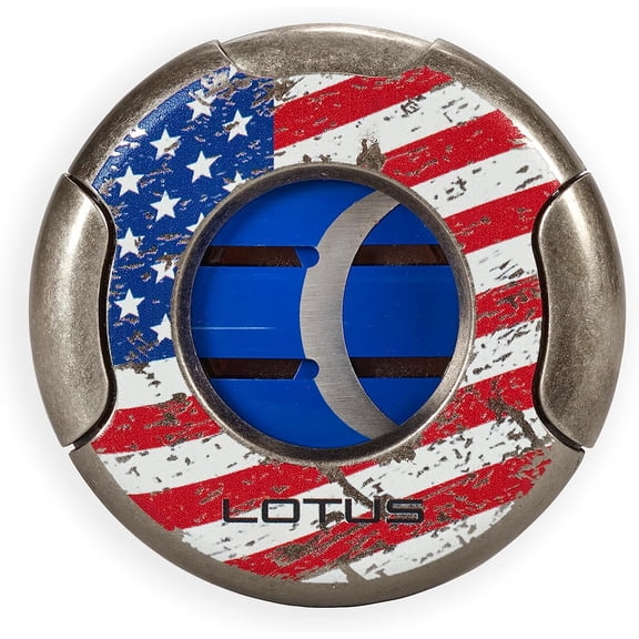 Lotus Meteor Cigar Cutter with Double Guillotine Blades, All Metal Housing, Single or Double Action, Spring Loaded Locking Mechanism, Compact Slim Design