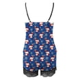 thumbnail image 5 of Christmas Pajamas for Women 2PC Set- Leopard Print Floral Floral Printed Lace Nightdress Button Down Plaid Patchwork with Pocket Halter Camisole Plush Patent Leather Sleepwear, 5 of 5