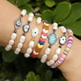 thumbnail image 4 of Pulsera elástica de perlas naturales de agua dulce, brazalete con cuentas de arcoíris, conector CZ, regalo para niñas, 4 of 4