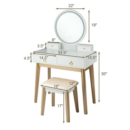 Dressing Table, Vanity Table With Lighted Mirror Canada
