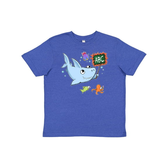 Inktastic Teacher Shark with School of Fish Youth T-Shirt