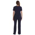 thumbnail image 3 of #FollowMe Pajama Pants Set with Satin Trim  Stylish, Cozy Sleepwear (Navy With Satin Trim, X-Large), 3 of 3