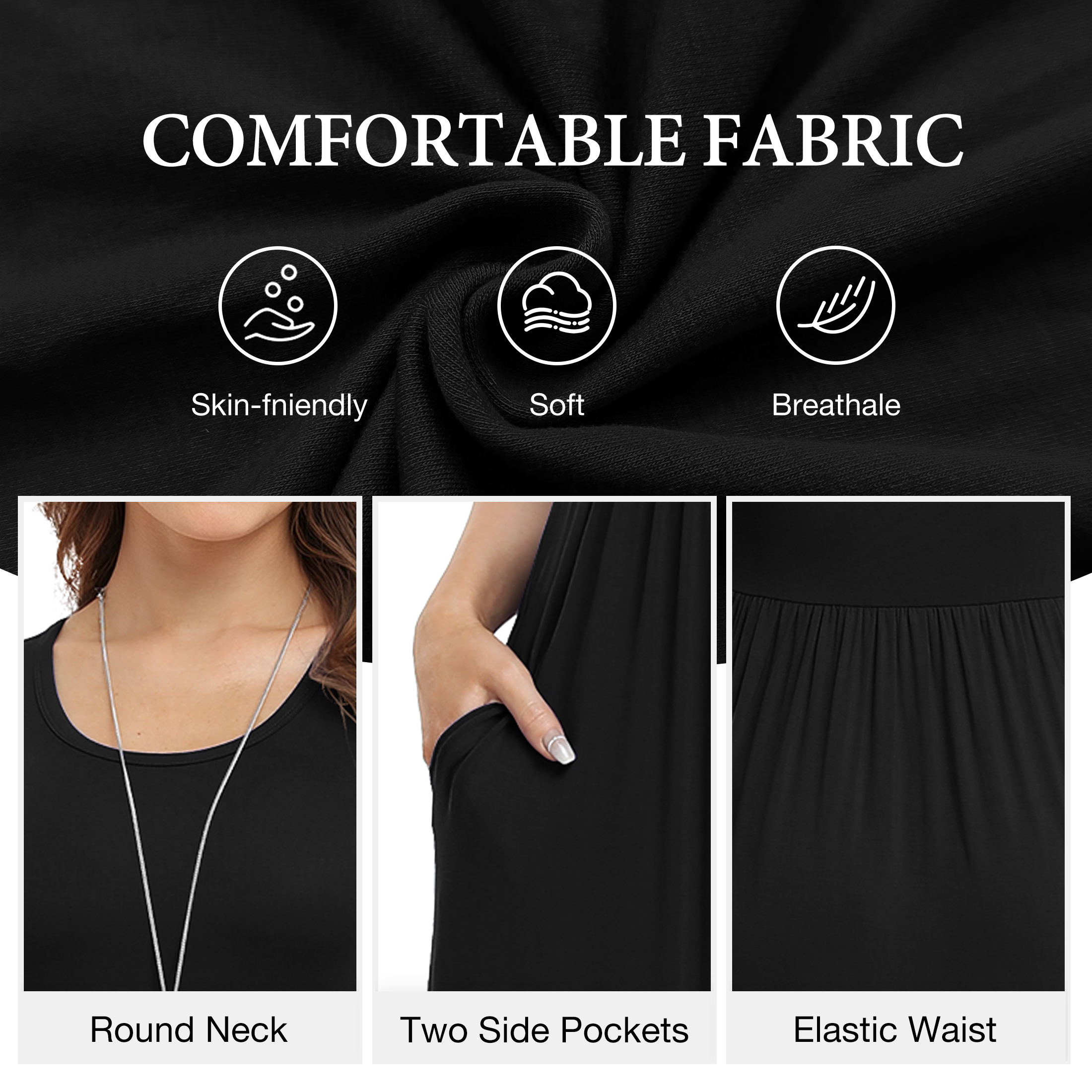 Asklazy Women's Short Sleeve Maxi Dress with Pockets photo 4