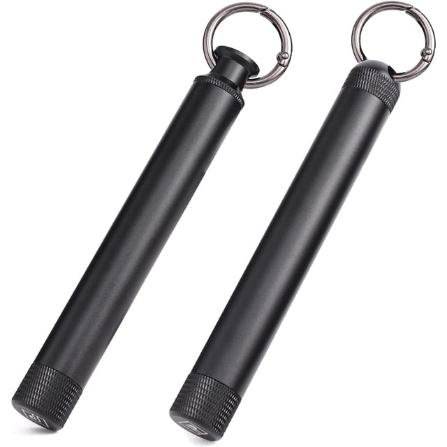 EcoNesxp Pocket Size Tube Waterproof Holder Tube Connector for Travel with Keychain Sealed Tube Container Metal Storage Tube