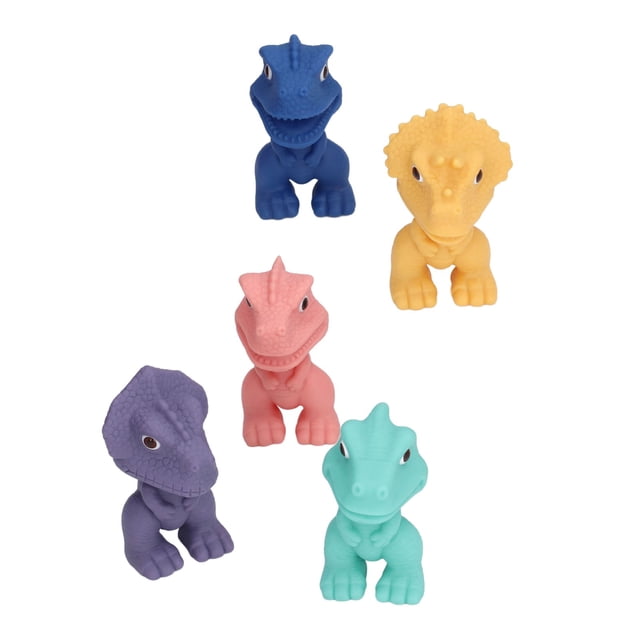 Juguetes de baño de dinosaurio NikouMX 5 piezas de dinosaurio de baño para bebé suave