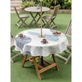 thumbnail image 5 of Outdoor Tablecloth with Umbrella Hole Zipper Sage Green Blue Leaves Round Tablecloth 60" Waterproof Outside Table Cloth Retro Rustic Botanical Patio Table Cover Tablecloths for Picnic Party, 5 of 8
