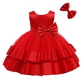 thumbnail image 4 of Vestido NSSMWTTC para bebé niña, lazo, volantes, tutú, rojo 70, 4 of 6