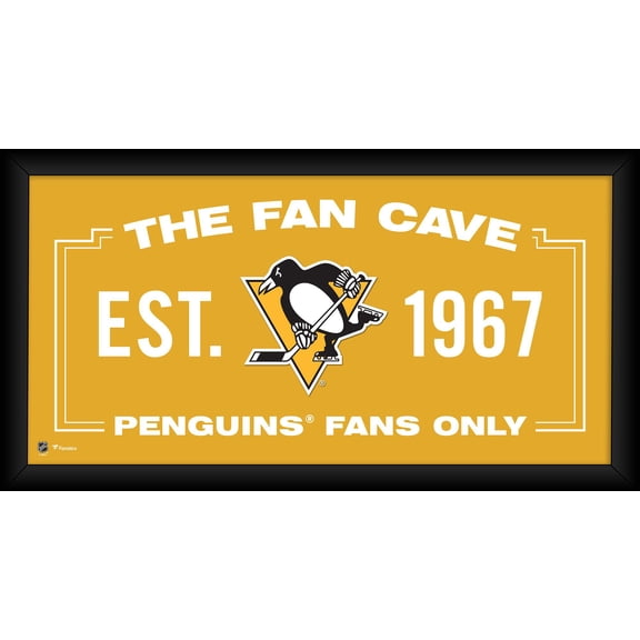 Pittsburgh Penguins Framed 10" x 20" Fan Cave Collage