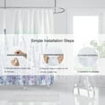 thumbnail image 6 of Lavender Shower Curtain, Purple Lavender Floral Shower Curtain Set, Watercolor Plant Leaves Flower Shower Curtains for Bathroom, Waterproof Fabric with 12 Hooks, 72 x 72 Inches, 6 of 6