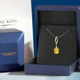 thumbnail image 5 of Gem Stone King 925 Silver and 10K Yellow Gold Yellow Citrine and White Lab Grown Diamond Pendant Necklace for Women | 2.47 Cttw | Gemstone November Birthstone | Oval 10X8MM | With 18 inch Chain, 5 of 6