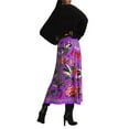 thumbnail image 5 of Women'S Skirt Midi Skirt Tropical Plant Print Pink Zipper A-Line Long Skirts Spring Summer Skirt Floral XL, 5 of 9