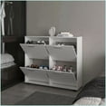 thumbnail image 3 of Modern Tilt-Out Shoe Storage Cabinet | 4 Door | White Particle Board, 3 of 8