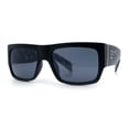 thumbnail image 4 of Locs Mens Skull Pattern Arm Thick Temple Rectangle Gangster Sunglasses Shiny Black - Dark Skull, 4 of 8