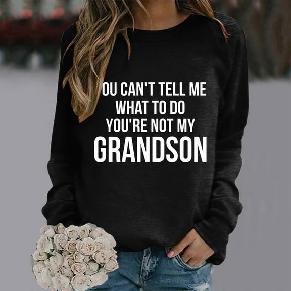 Babysbule Hoodless Sweatshirts for Women Ladies Floral Printed Round Neck Warm Sweater Long Sleeved Sweatshirt