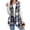 Dark Grey, variant on Women's Plaid Vest Christmas Cardigan Winter Fall Flannel Vest Sleeveless Blazer Jacket Long Shacket Vest