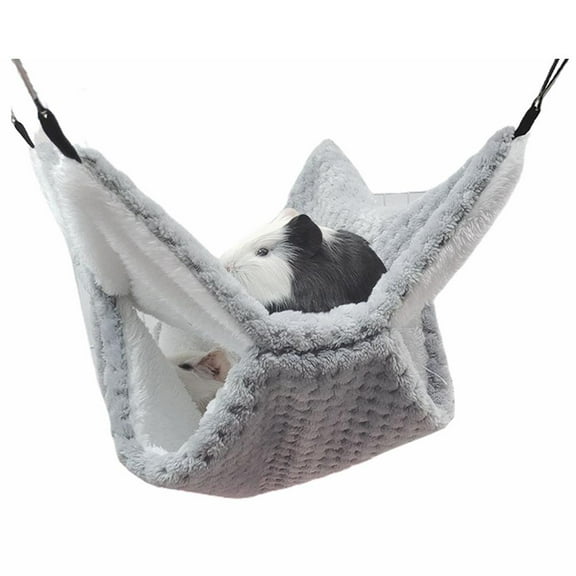 QHUDLV Pet Hammock,Ferret Rat Hammock, Hamster Hammock,Tunnel Cushion Plush Hanging Cave Hut for Pets,Winter Warm House Small Animals Hideaway for Pets