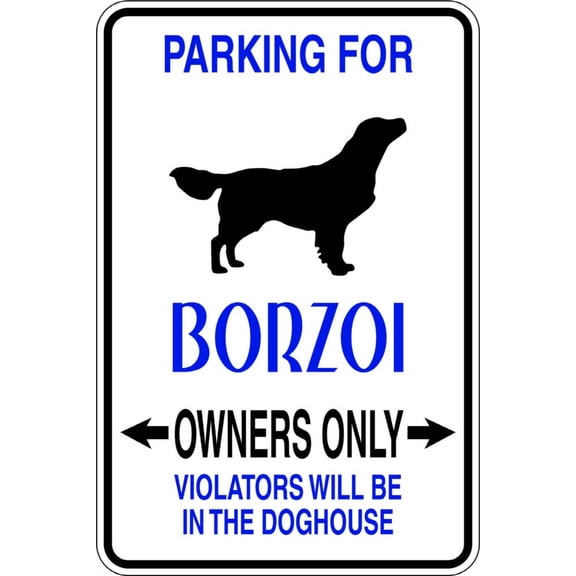 Custom Wall Decal Parking For Borzoi Picture Art Parking Signs - Peel & Stick Sticker - Vinyl Wall Decal Size : 9 Inches X 18 Inches