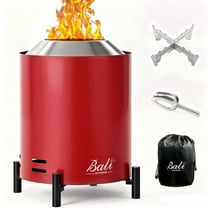 BALI OUTDOORS 6.5 inch Tabletop Fire Pit Round, Portable Outdoor Smokeless Firepit Red
