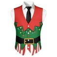 thumbnail image 5 of Yuyamidu Christmas Men's Classic Slim Fit Dress Vest Santa Claus Clothes Formal Wedding Prom Tuxedo Suit Vest with Pocket Lightweight Waistcoat Size 3XL, 5 of 7