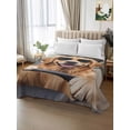thumbnail image 2 of Funny Dog Print Queen Size Flat Sheet, Wrinkleproof & Fadeproof Cooling Flat Bed Sheet Only, Summer Modern Animals Breathable Soft Bedding Top Sheets 90 x 102 Inches, 2 of 8