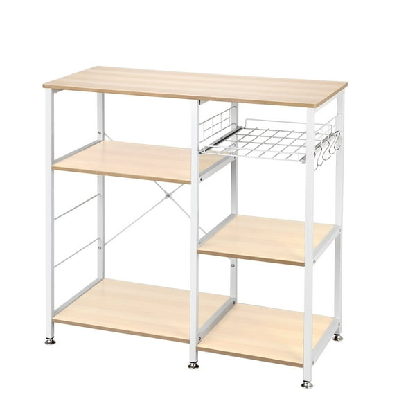 Rolling Cart, 3-Tier Kitchen Baker's Rack Utility Microwave Oven Stand Storage Trolley Workstation Shelf