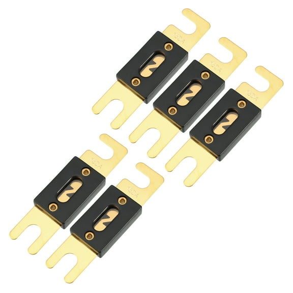 5 Pcs Mini ANL Fuses 150A Audio CD Fuse for Car Motorcycle Boat Gold Tone Black