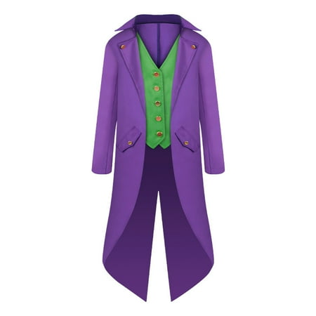 

WGOUP Children Boys Steampunk Jacket Gothic Tailcoat Costume Tuxedo Pirate 8-12 Years Purple