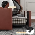 thumbnail image 4 of Senfot Full Size Double Drawer Soft Bag Bed Frame, PU Brown Upholstered Bed Frame with Spacious Storage, Soft and Comfortable, No Box Spring Needed, 4 of 7