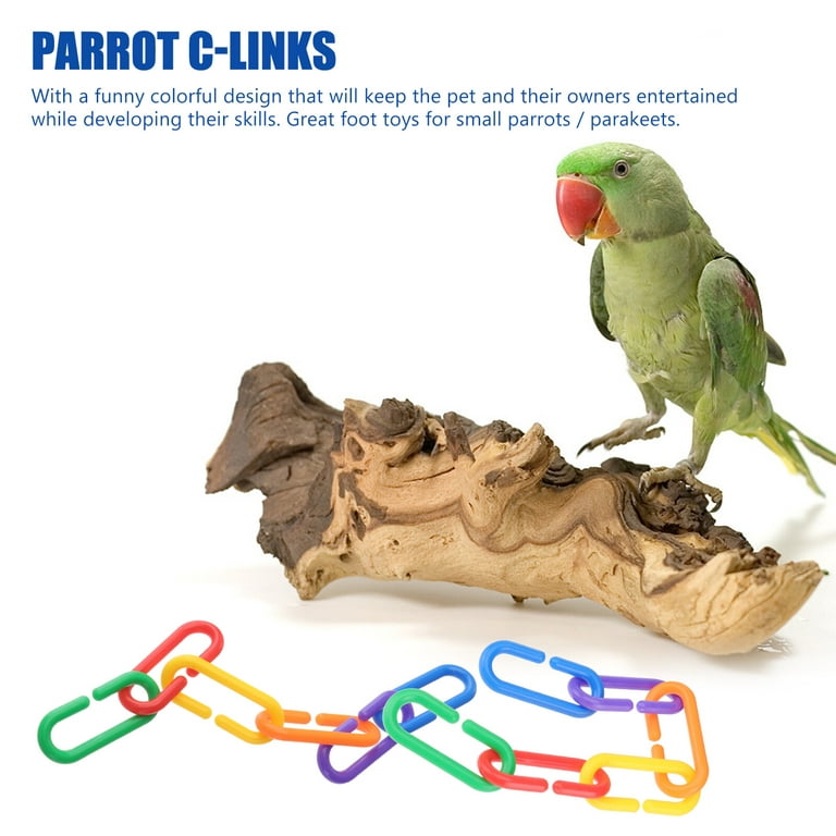 100 Pcs DIY Plastic C-clips Hooks Chain Links C-links Parrot Bird Toys 