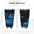thumbnail image 3 of Taza térmica duradera de acero inoxidable 304 con tapa y pajita con temática del equipo de fútbol Panthers Taza térmica de acero inoxidable de 20 oz Taza para automóvil Adecuada para bebidas frías y, 3 of 8