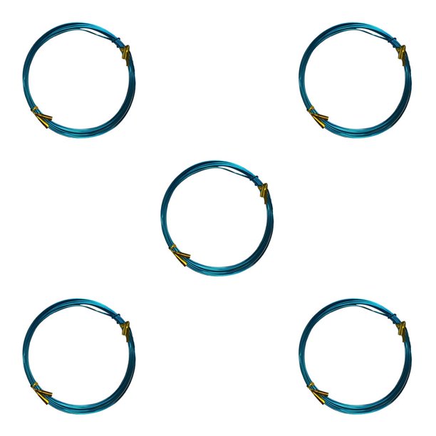Vogacara Alambres artesanales, artesanías ligeras de bricolaje, no fáciles de romper, líneas de joyería de hilo trenzado, diseño exquisito azul turco 5piezas