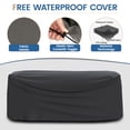 thumbnail image 5 of Poteban Outdoor Sectional with Fire Pit Table, 8 Inch Armrest Patio Furniture Set with Waterproof Cover for Garden Backyard, 4'' Thickened Cushion,Brown&Blue, 5 of 9