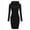 Black, variant on Idoravan Women's Dress Summer Womens Long Sleeve Solid Patchwork Casual Long Hooded Sweater Dress