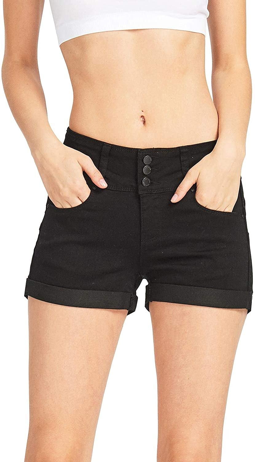 Wax - Wax Jeans Women's Juniors Cuffed Hem Denim Shorts (Butt I Love ...