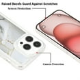 thumbnail image 3 of SaniMore Case for iPhone 15 Pro Max, Shockproof Ant-fall TPU Backplane Marble Stylish Pattern for Girls Women No-Yellowing Slim Lightweight for iPhone 15 Pro Max, White, 3 of 11