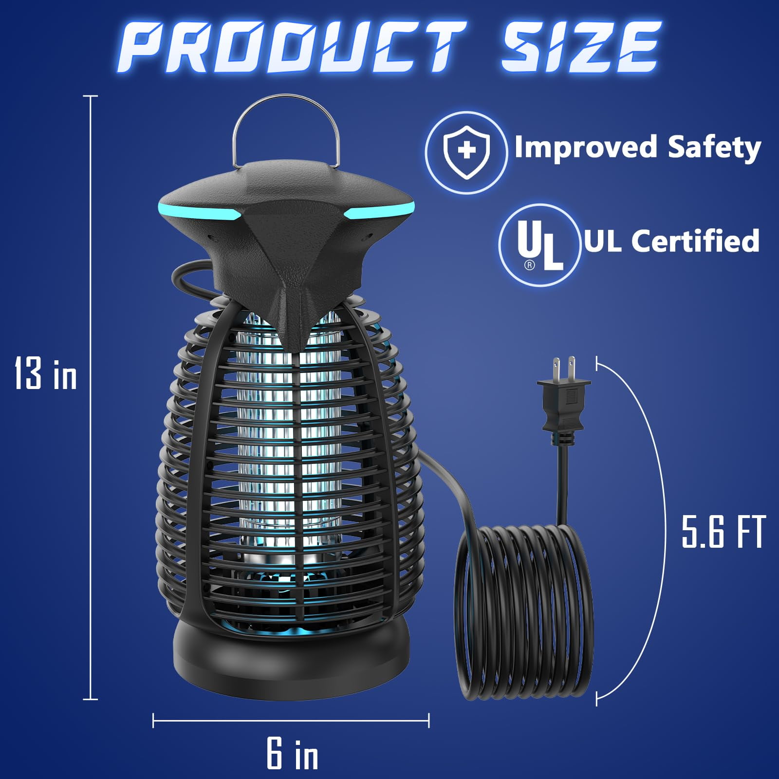 Bug Zapper Outdoor for Mosquito Flies - Waterproof Insect Killer Trap Lamp