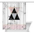 thumbnail image 1 of SUNENAT Minimalist Marble Print with Gold Triangles Geometric Shapes Stripes Waterproof Polyester Shower Curtain Bathroom 66(Wide) x 72(Height) Inches, 1 of 3
