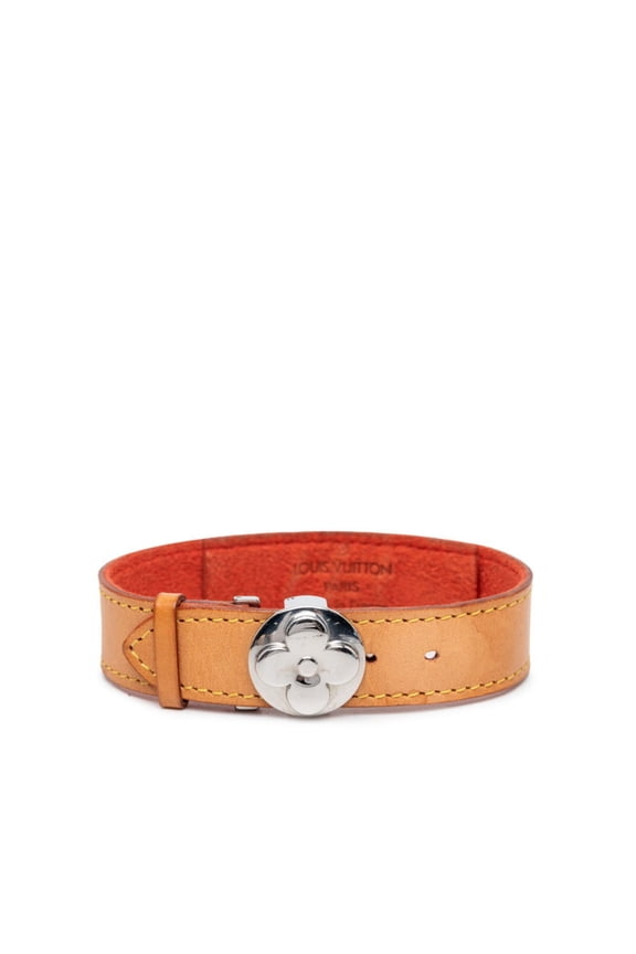 Pre-Owned Louis Vuitton Bracelet Monogram Good Luck M64448 Brown Gold Leather Metal Women's...