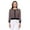 Black/Mauve, variant on YEMAK Women's 3/4 Sleeve Crewneck Stripe Regular Fit Button-Down Sweater Cardigan-BLACK/IVORY-L