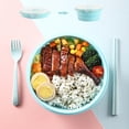 thumbnail image 4 of YAOMOBB Airtight Lunch Container Round Silicone Lunch Box Microwave Safe Foldable Sealed Lid Portable Bento Food Container for Kitchen, 4 of 7