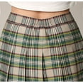 thumbnail image 4 of Made by Johnny Women's Plaid High Waist School Uniform Pleated Skater Tennis Skirt S OLIVE_PLAID, 4 of 5