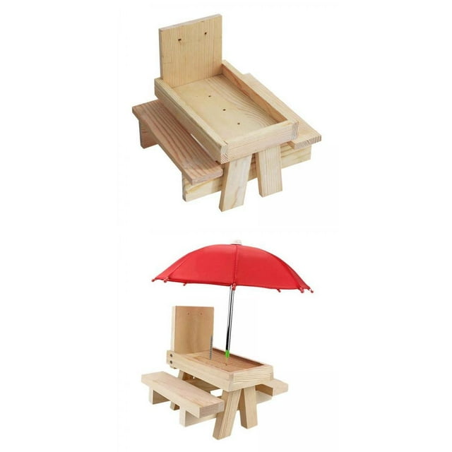 Squirrel Feeder,Wooden Squirrel Feeder Garden Decor table,Squirrel Feeding House with Cover ,Squirrel Feeder for Outside Squirrel Feeder Table,Hanging Squirrel Feeder Squirrel Feeder Cola Alimentador de ardillas