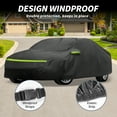 thumbnail image 3 of Unique Bargains Car Cover for Mazda 3 2013-2021 210D-PU Outdoor Full Car Cover All Weather Waterproof Windproof Sun Rain Snow Protection with Driver Door Zipper Black, 3 of 6