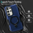 thumbnail image 3 of ELEHOLD Rugged Case for Samsung Galaxy A72 5G Heavy Duty Case with Foldable Ring Holder Kickstand Function Non-Slip Military Grade Drop Protection Shockproof Cover for Samsung Galaxy A72 5G,royalblue, 3 of 8