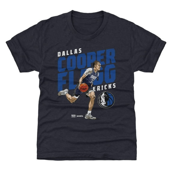 Youth 500 Level Cooper Flagg Navy Dallas Mavericks Slant T-Shirt