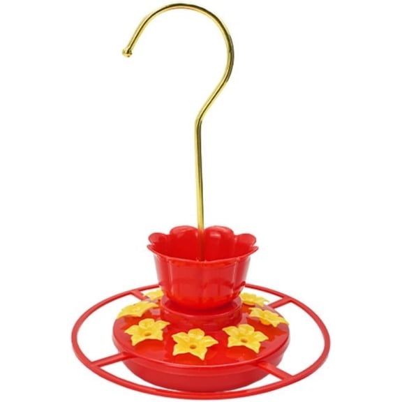 Plastic Hummingbird Feeders for Outdoors Hanging Ant and Bee Proof, 2 Pack 7 OZ Hummingbird Feeder with 6 Feeding Ports and Perches, Built-in Ant Moat, Easy Clean Refill for Garden Décor(Plastic, 2)