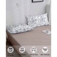thumbnail image 4 of Watercolor Grey Floral Pillow Covers King Size, Gray Ombre Botanical Summer Soft Bed Throw Pillowcases Breathable Cooling Long Lumbar Body Pillow Sham Cover for Bed Sofa 20''x40'', 4 of 7