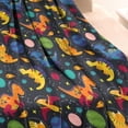 thumbnail image 3 of Colorful Dinosaurs Astronauts Planets Pattern Blanket,Comfortable Soft Lamb Wool Throw Blanket,All Season,Warm Lightweight Blankets for Sofa Bed Couch Living Room Chair,30"x40", 3 of 4