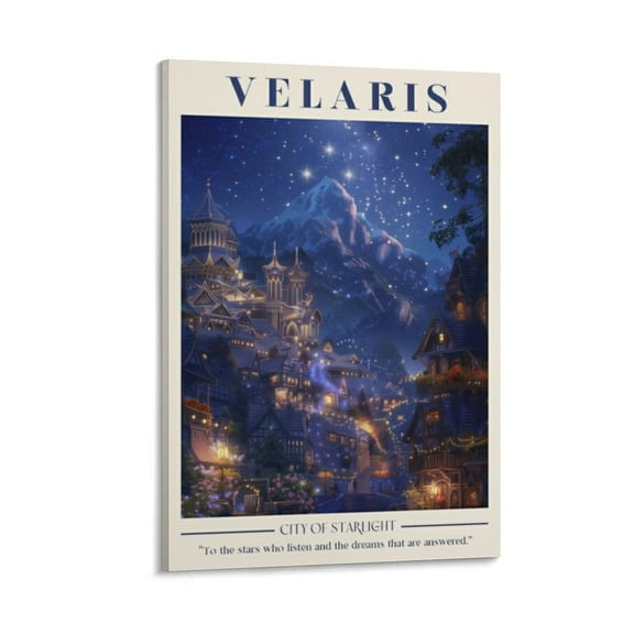 Velaris Poster Acotar Art Print Night Court Print City of Starlight Posters Wall Art Painting Canvas Gift Living Room Prints Bedroom Decor Poster Artworks 12x18inch(30x45cm)
