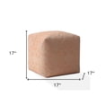 thumbnail image 3 of HomeRoots 518551 17 x 17 x 1 in. Orange Cotton Floral Pouf Cover, 3 of 5